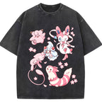 Pink Fairy Type Evolution Squad Cartoon Tee | Pokemon Anime