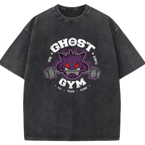 Grunge Ghost Gym Gengar Wash Vintage Tee | Pokemon Anime