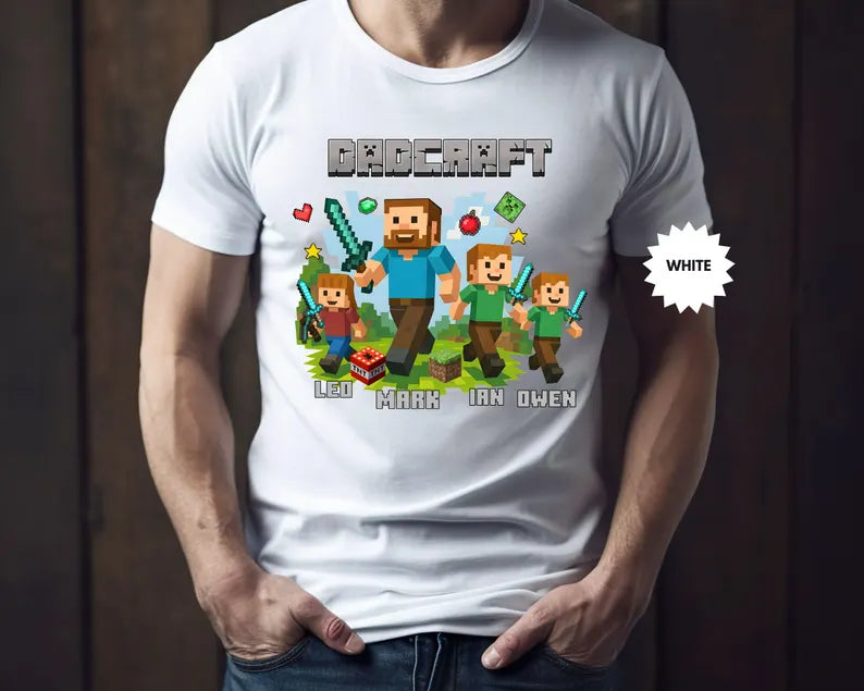 Personalized DadCraft Shirt, Gamer Dad DadCraft Tee