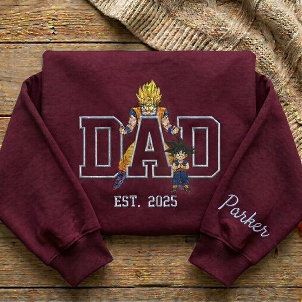 Custom Super Saiyan Dad Shirt, Personalized Anime Father's Day Gift