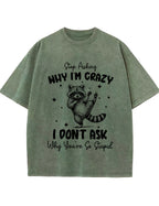 Funny Sarcastic Raccoon Vintage Washed T‑Shirt