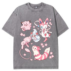 Pink Fairy Type Evolution Squad Cartoon Tee | Pokemon Anime