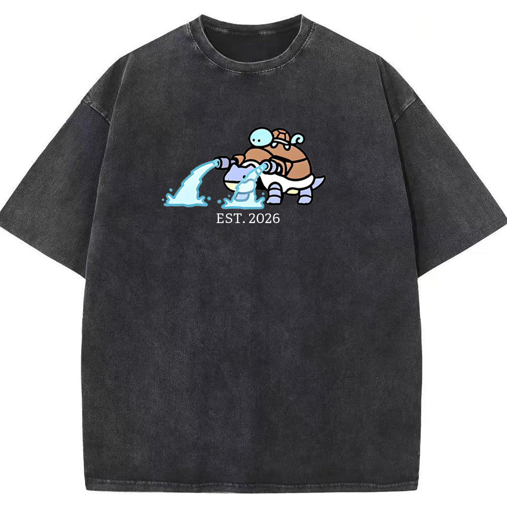 Cute Parent & Kid Blastoise Vintage Washed T-Shirt