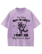 Funny Sarcastic Raccoon Vintage Washed T‑Shirt