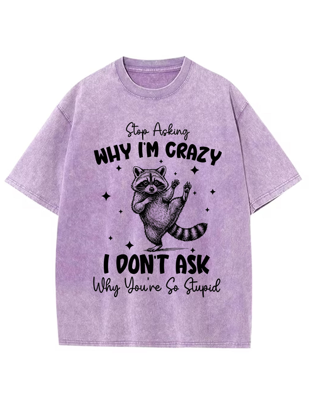 Funny Sarcastic Raccoon Vintage Washed T‑Shirt