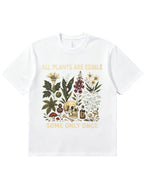 Retro Poisonous Plant Skull Mushroom  Soft Cotton T-Shirt