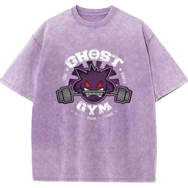 Grunge Ghost Gym Gengar Wash Vintage Tee | Pokemon Anime
