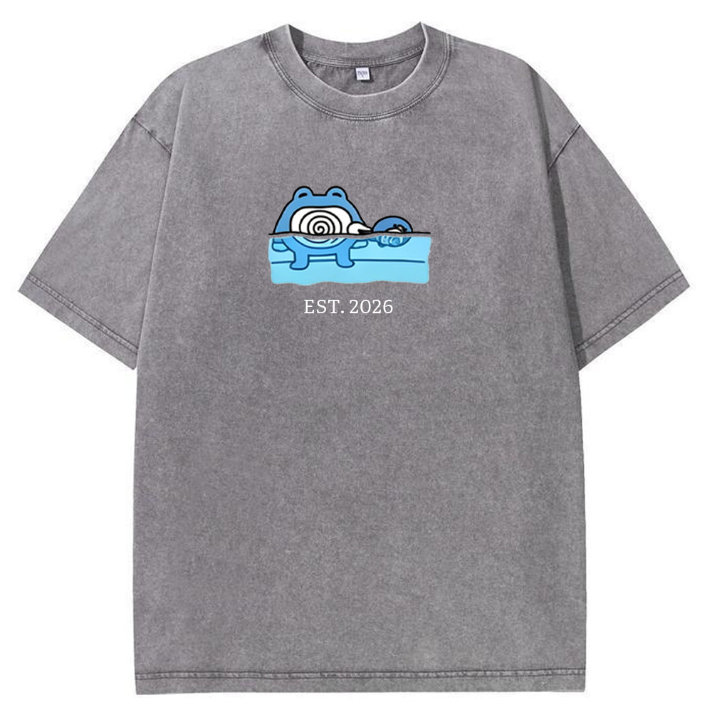 Cute Parent & Kid Poliwhirl Vintage Washed T-Shirt