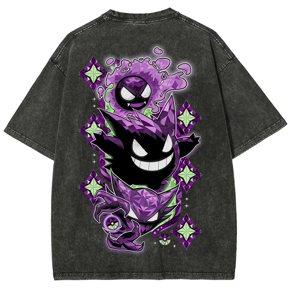 Crystal Ghost Evolution Full Back Graphic Tee | Pokemon Anime