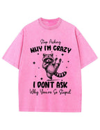 Funny Sarcastic Raccoon Vintage Washed T‑Shirt