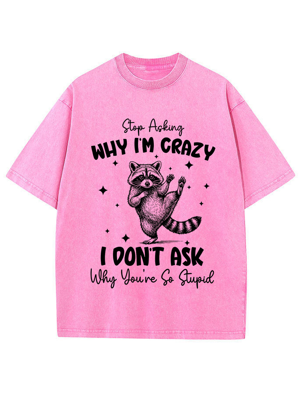 Funny Sarcastic Raccoon Vintage Washed T‑Shirt