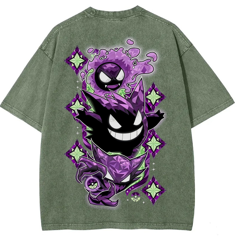 Crystal Ghost Evolution Full Back Graphic Tee | Pokemon Anime