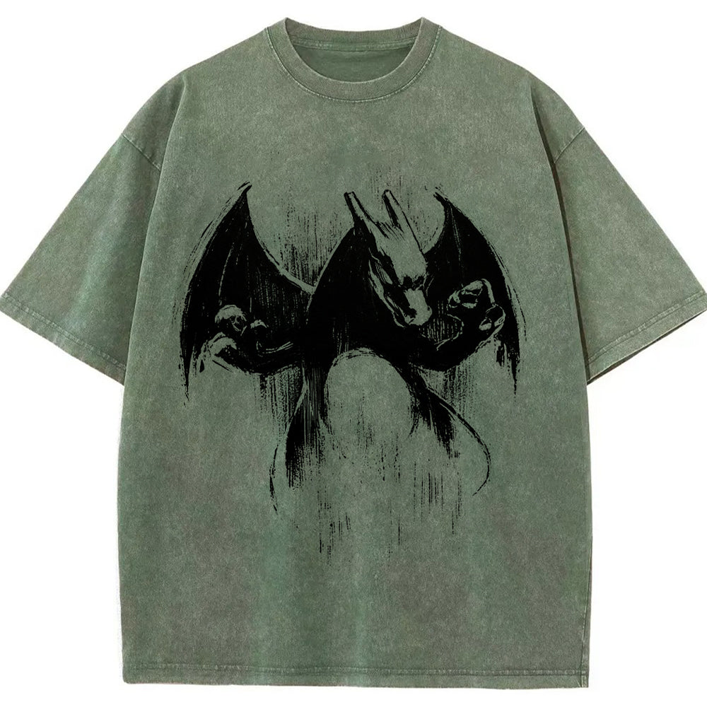 Sumie Charizard Brush Art Tee | Pokemon Anime