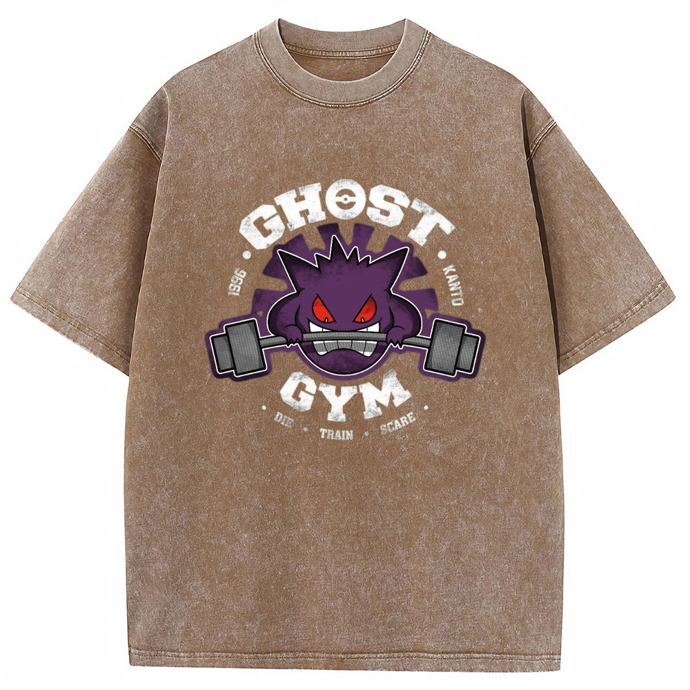 Grunge Ghost Gym Gengar Wash Vintage Tee | Pokemon Anime