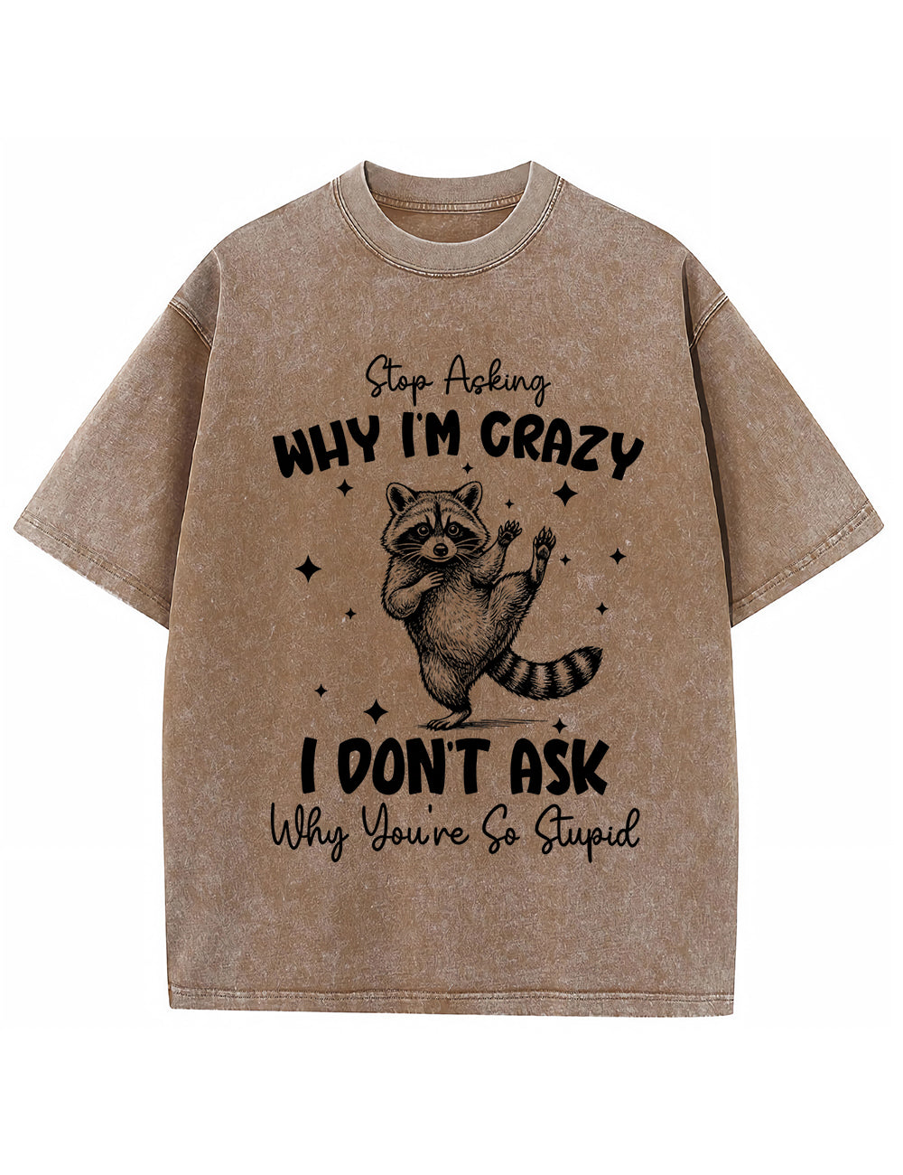 Funny Sarcastic Raccoon Vintage Washed T‑Shirt