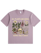 Retro Poisonous Plant Skull Mushroom  Soft Cotton T-Shirt