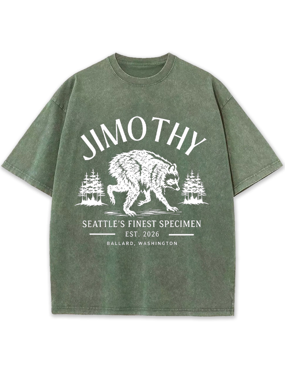 Seattle Racoon Trash Panda Graphic Vintage Washed T-Shirt