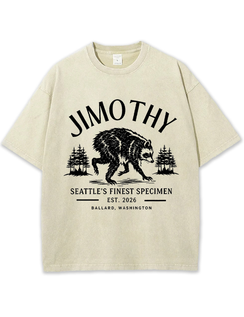Seattle Racoon Trash Panda Graphic Vintage Washed T-Shirt