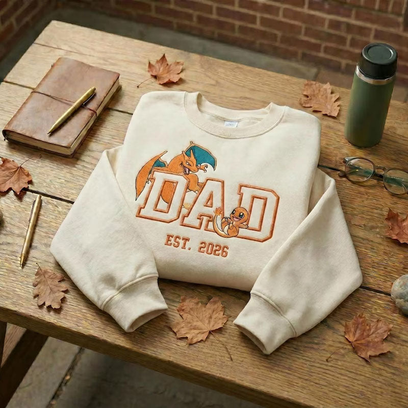 Custom Embroidered Anime Sweatshirt, Personalized PokaDad Character Hoodie