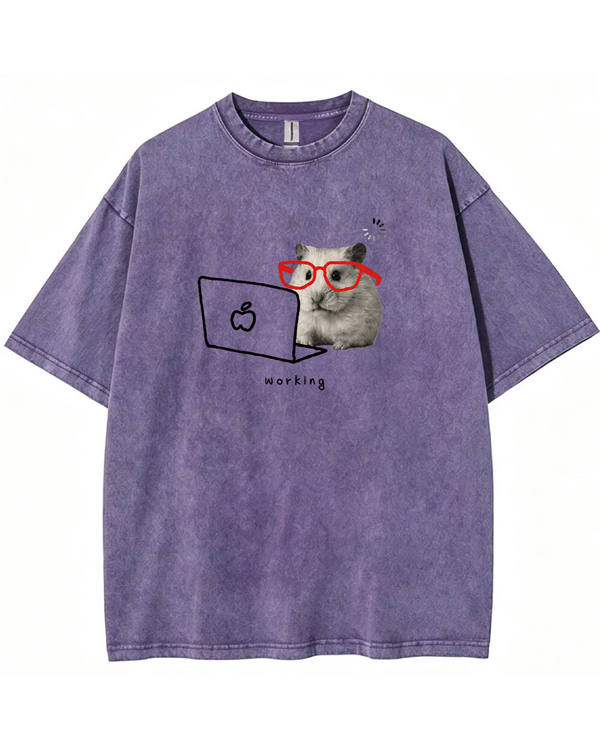 Working Hamster Tee – Cute Graphic T-Shirt