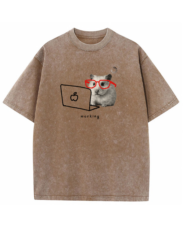 Working Hamster Tee – Cute Graphic T-Shirt