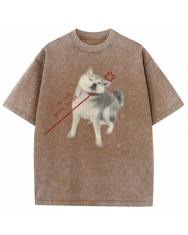 "I'm Not Going Home" Shiba Inu Graphic T-Shirt