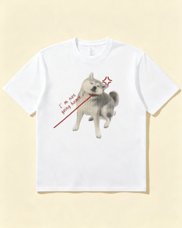 "I'm Not Going Home" Shiba Inu Graphic T-Shirt