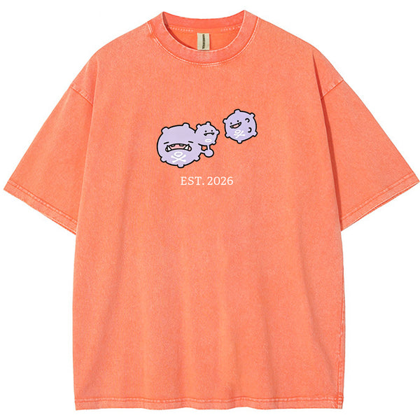 Cute Parent & Kid Koffing Trio Vintage Washed T-Shirt