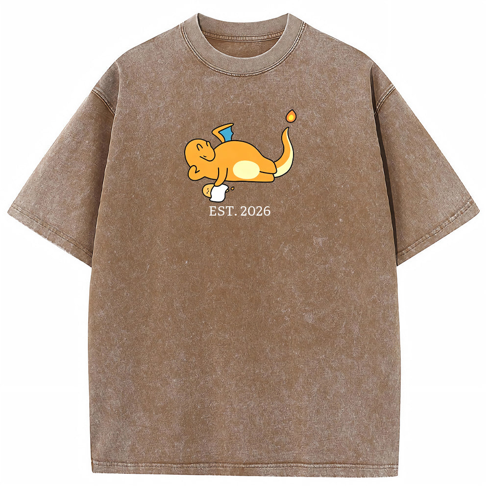 Cute Parent & Kid Charmander Vintage Washed T-Shirt