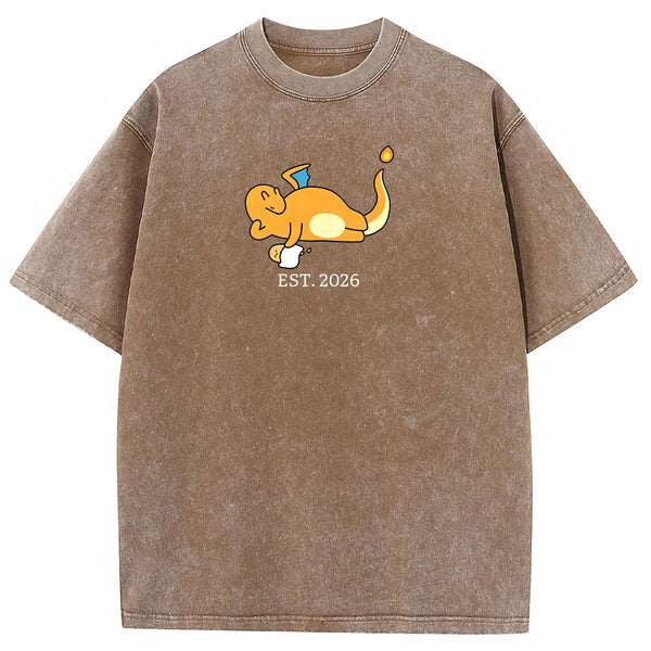 Cute Parent & Kid Charmander Vintage Washed T-Shirt