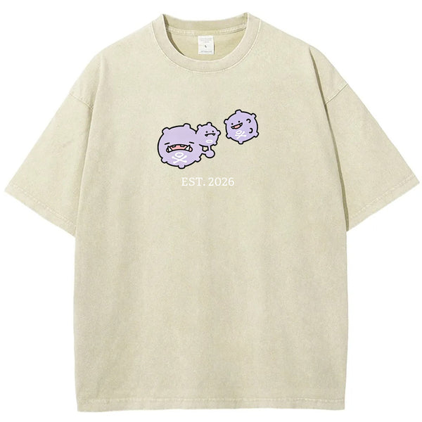 Cute Parent & Kid Koffing Trio Vintage Washed T-Shirt