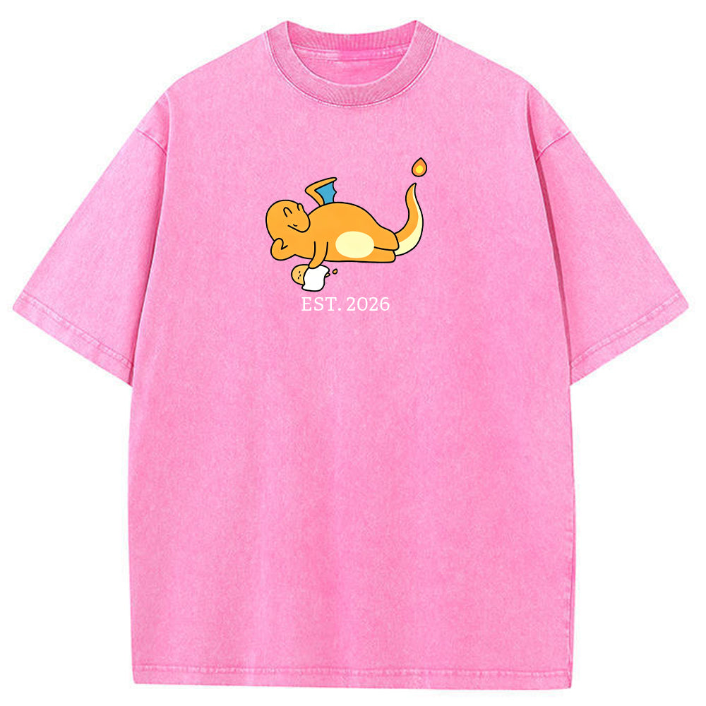 Cute Parent & Kid Charmander Vintage Washed T-Shirt