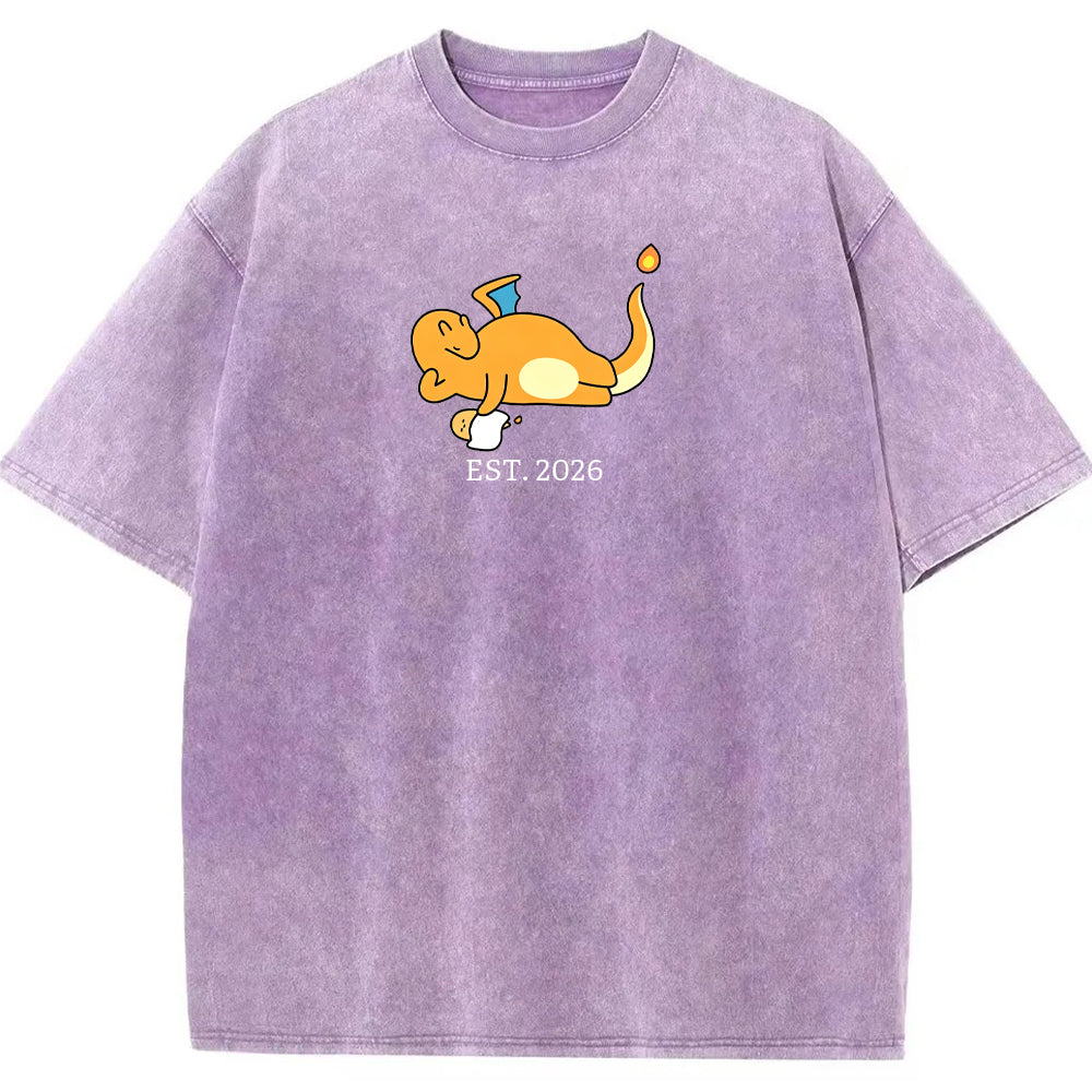 Cute Parent & Kid Charmander Vintage Washed T-Shirt