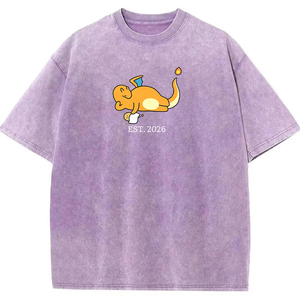 Cute Parent & Kid Charmander Vintage Washed T-Shirt