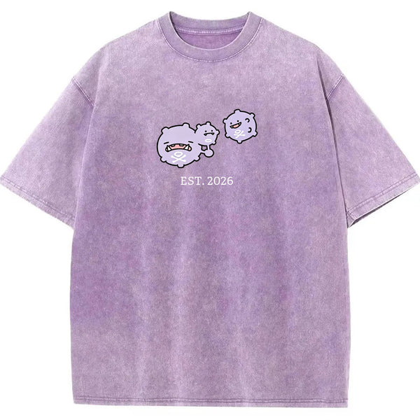 Cute Parent & Kid Koffing Trio Vintage Washed T-Shirt