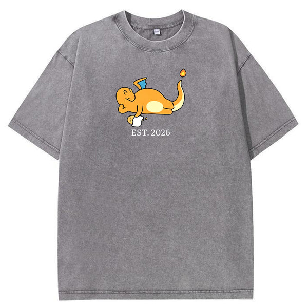 Cute Parent & Kid Charmander Vintage Washed T-Shirt