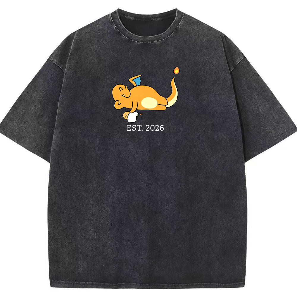 Cute Parent & Kid Charmander Vintage Washed T-Shirt Main image