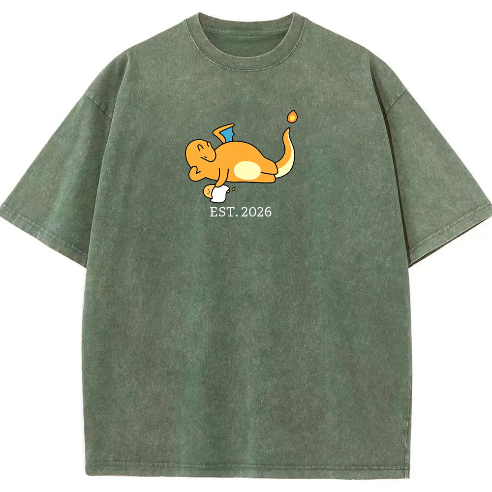 Cute Parent & Kid Charmander Vintage Washed T-Shirt