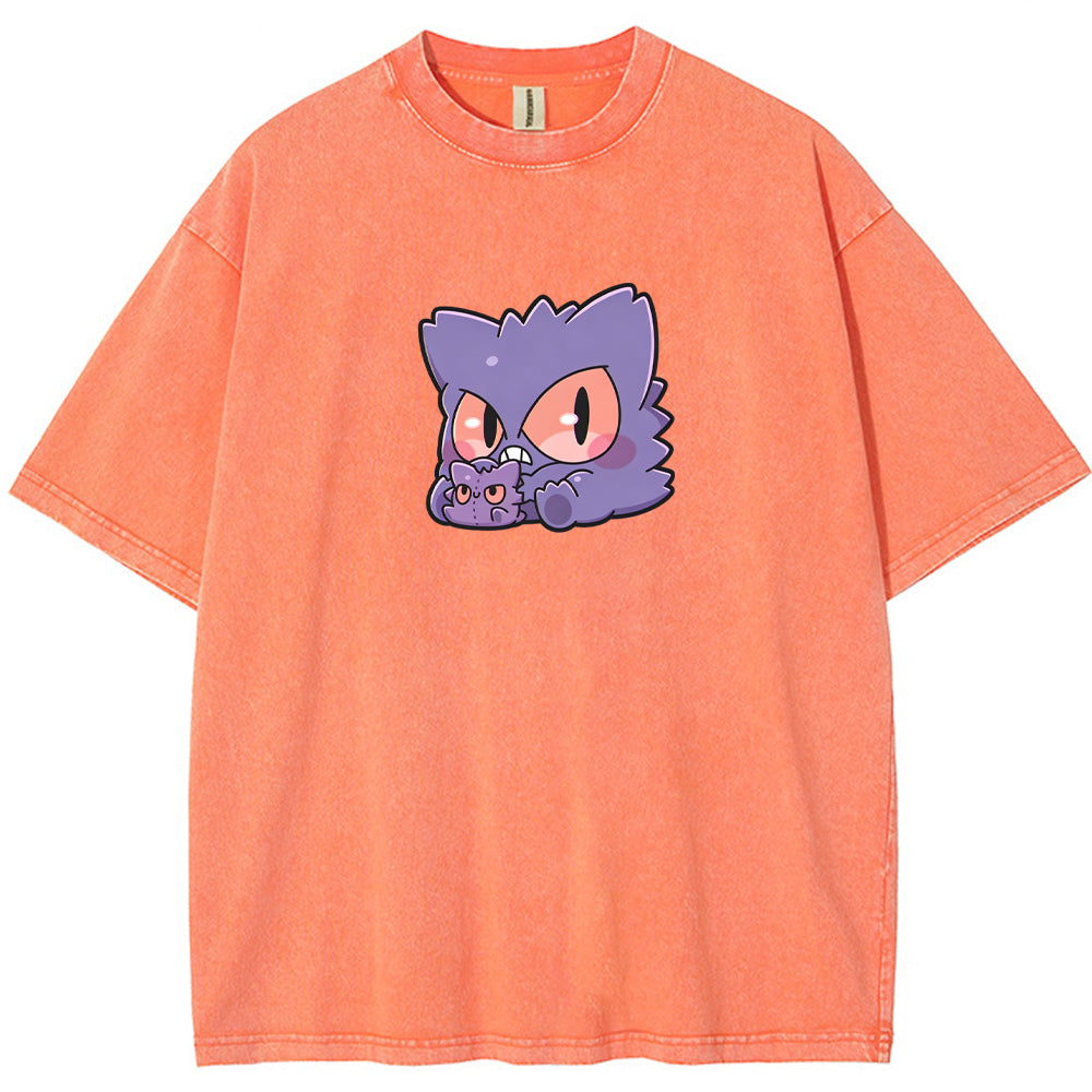 Mini Gengar & Ghastly Pocket Cute Cartoon Tee | Pokemon Anime