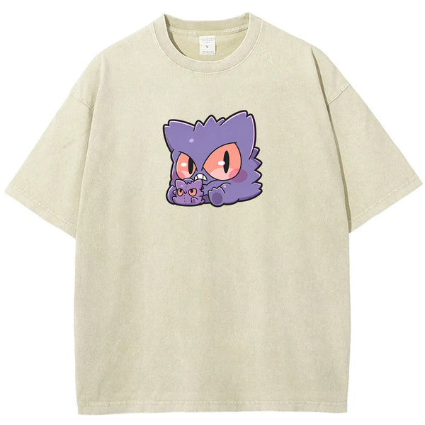 Mini Gengar & Ghastly Pocket Cute Cartoon Tee | Pokemon Anime