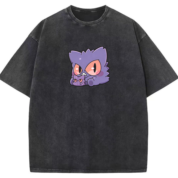 Mini Gengar & Ghastly Pocket Cute Cartoon Tee | Pokemon Anime