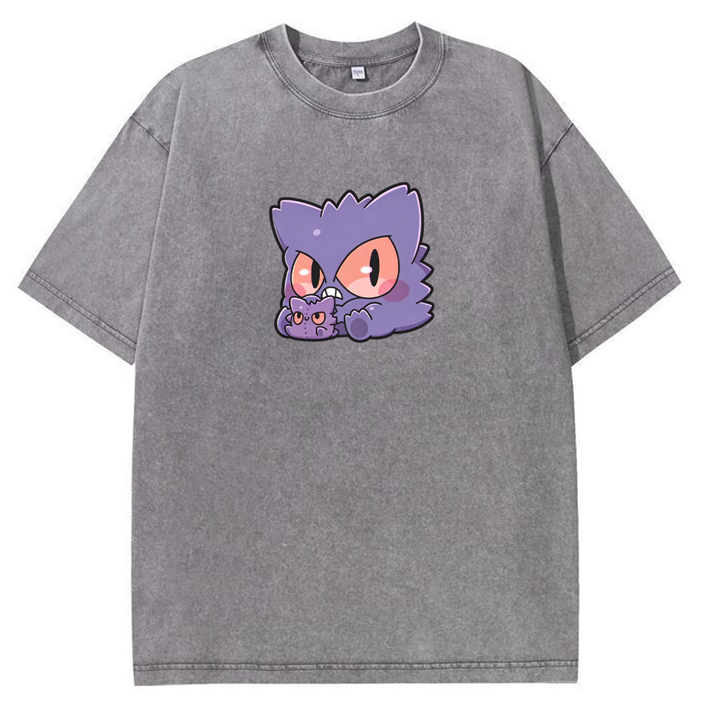 Mini Gengar & Ghastly Pocket Cute Cartoon Tee | Pokemon Anime