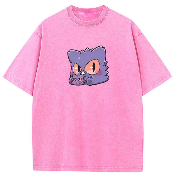 Mini Gengar & Ghastly Pocket Cute Cartoon Tee | Pokemon Anime