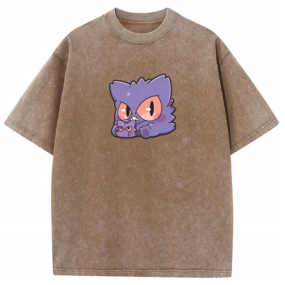 Mini Gengar & Ghastly Pocket Cute Cartoon Tee | Pokemon Anime Main image