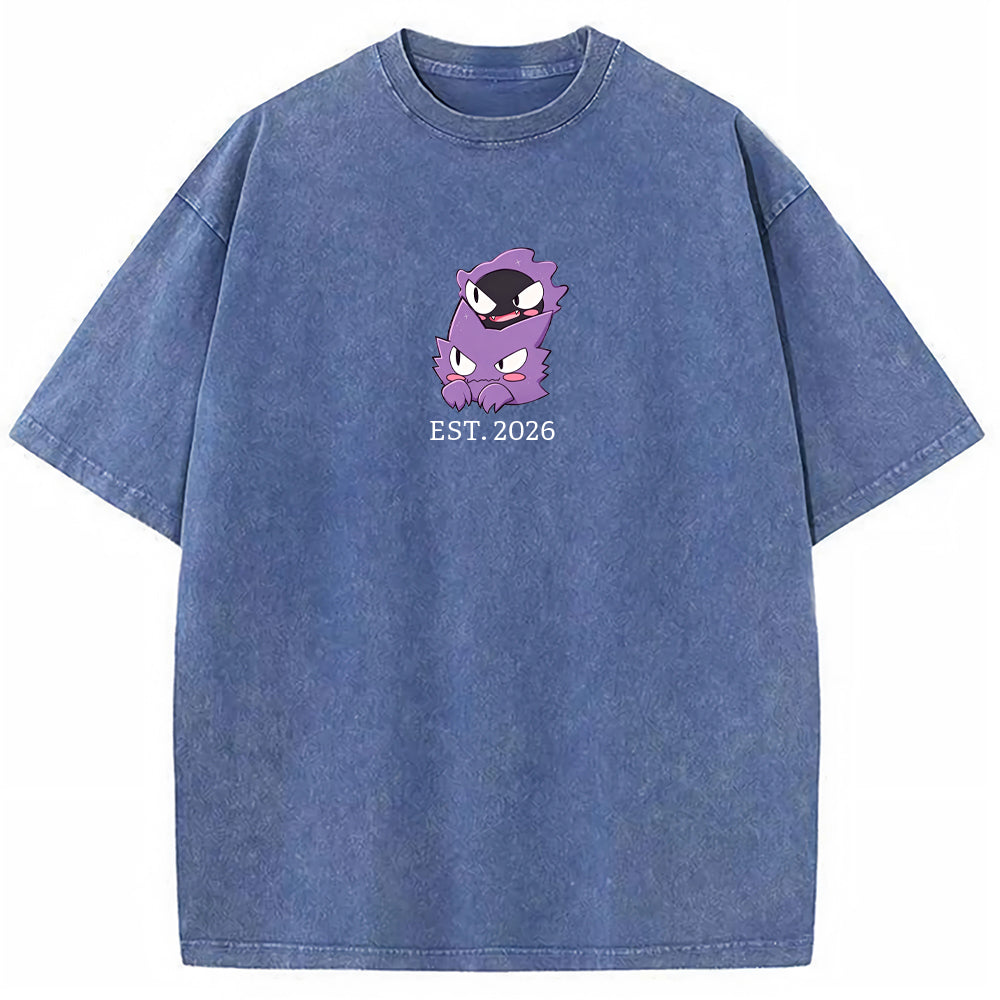 Cute Parent & Kid Gastly Haunter Vintage Washed T-Shirt