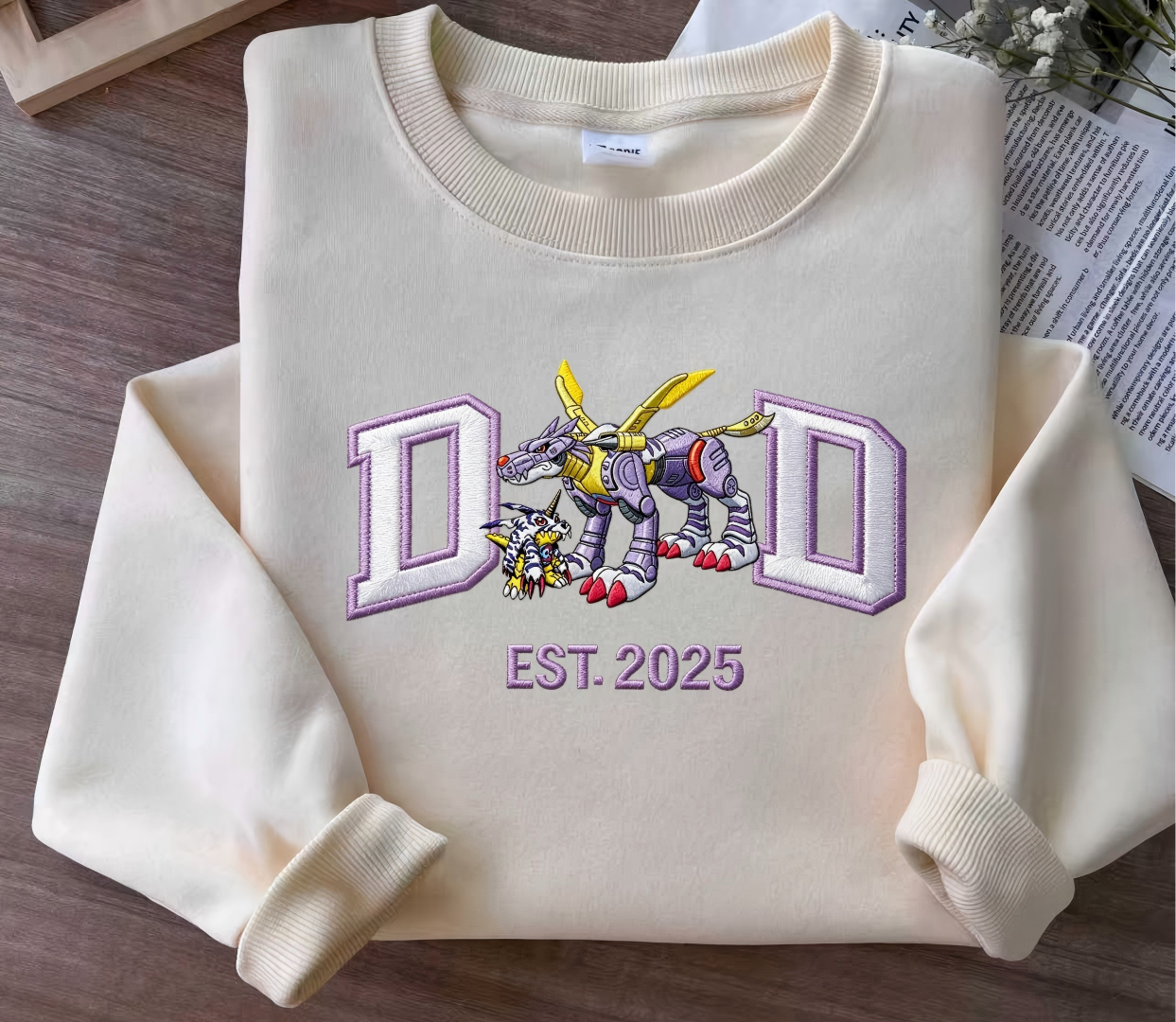 Personalized Digimon Fathers Day Crewneck with EST Year Main image