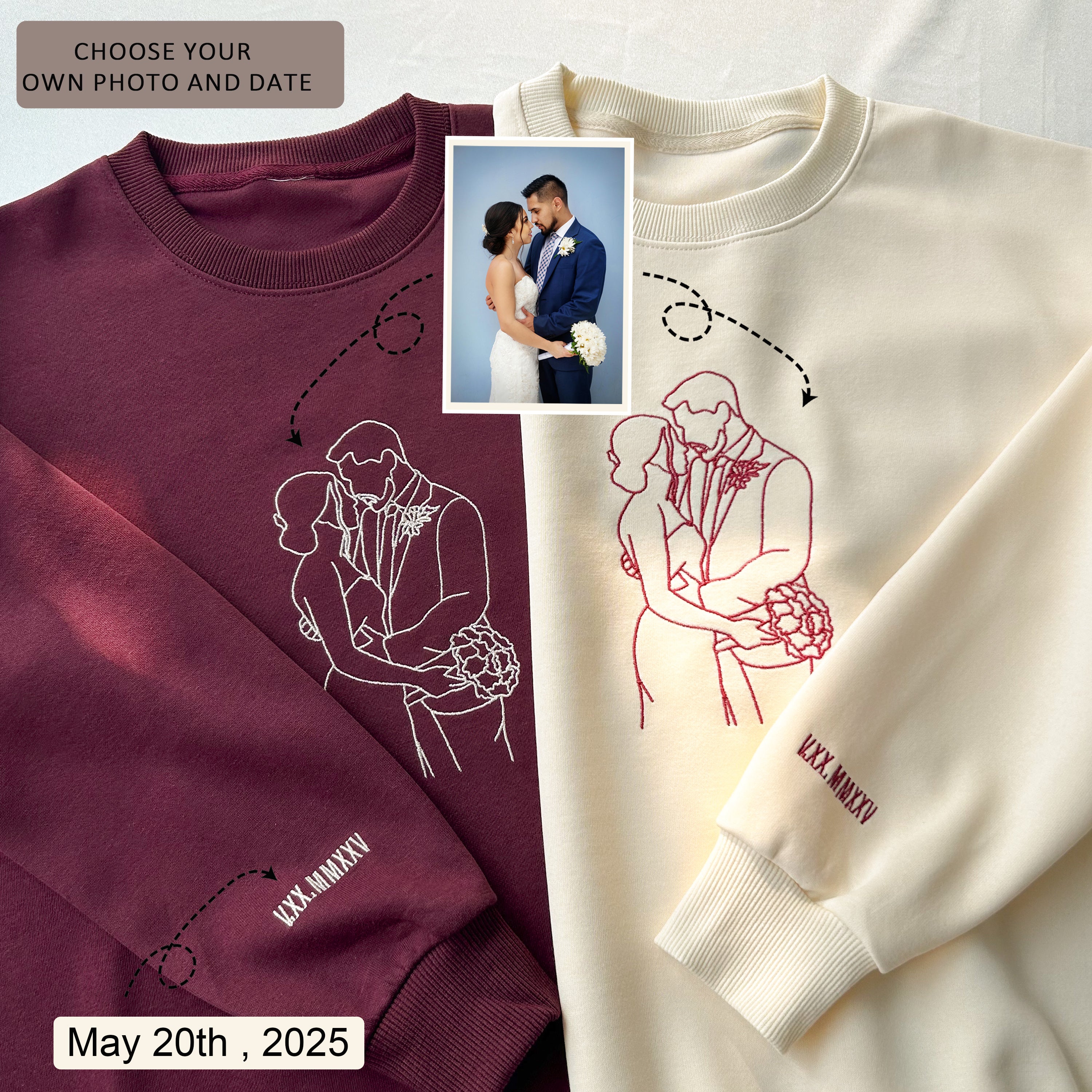 Anniversary Custom Embroidered SweatshirtGifts for parents-Gift For Custom