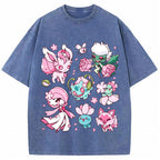Cherry Blossom Grass Fairy Type Squad Cartoon Tee | Pokemon Anime