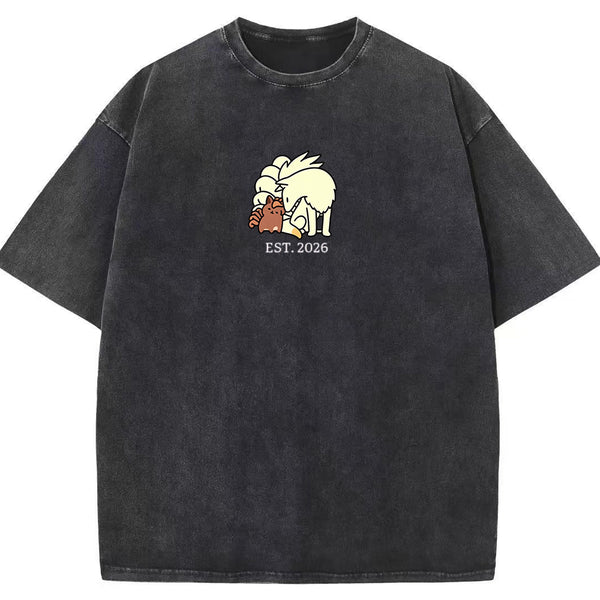Cute Parent & Kid Arcanine Vintage Washed T-Shirt