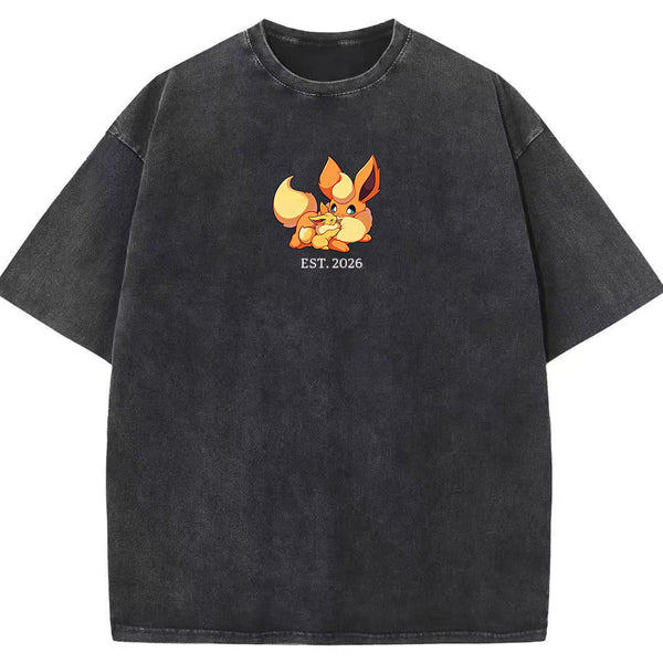 Cute Parent & Kid Eevee Vintage Washed T-Shirt
